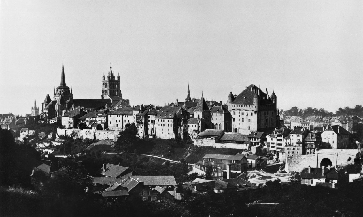 Lausanne látképe, 1856-60 körül alkotó: Bisson Freres Studio