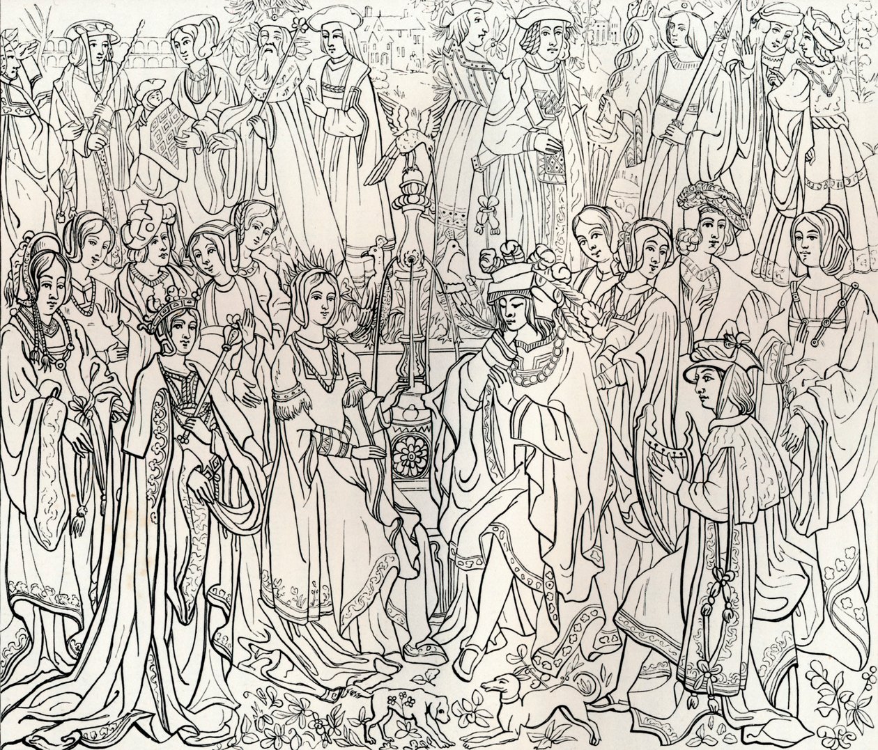XII. Lajos francia király és Tudor Mária házassága, 16. század, 1849. alkotó: Bisson and Cottard