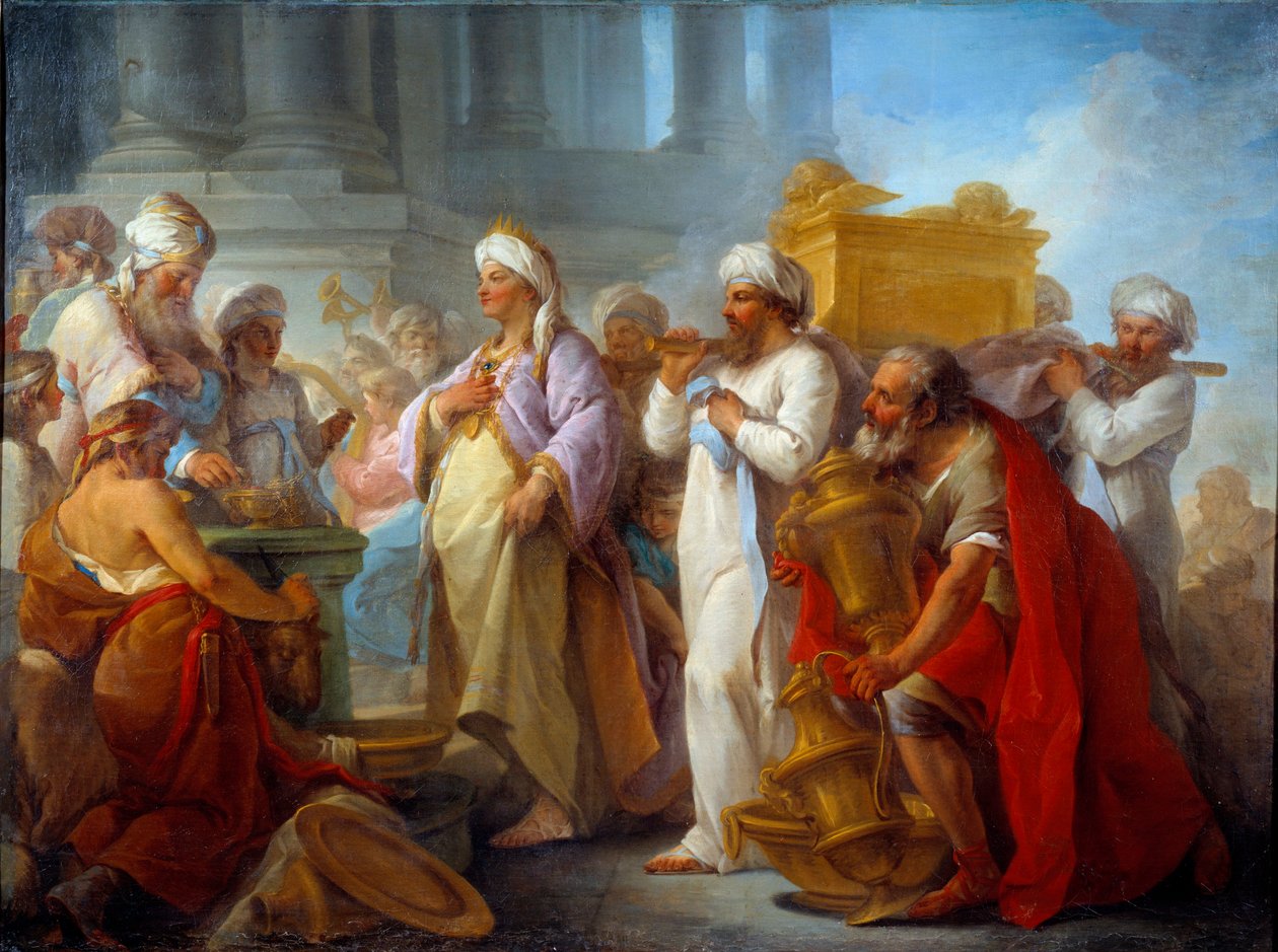 Salamon a Szövetség bárkája előtt Blaise Nicolas Le Sueur (1716-1783) festménye 1747 V. 0,96x1,27 m Caen, Musee des Beaux Arts alkotó: Blaise Nicolas Le Sueur