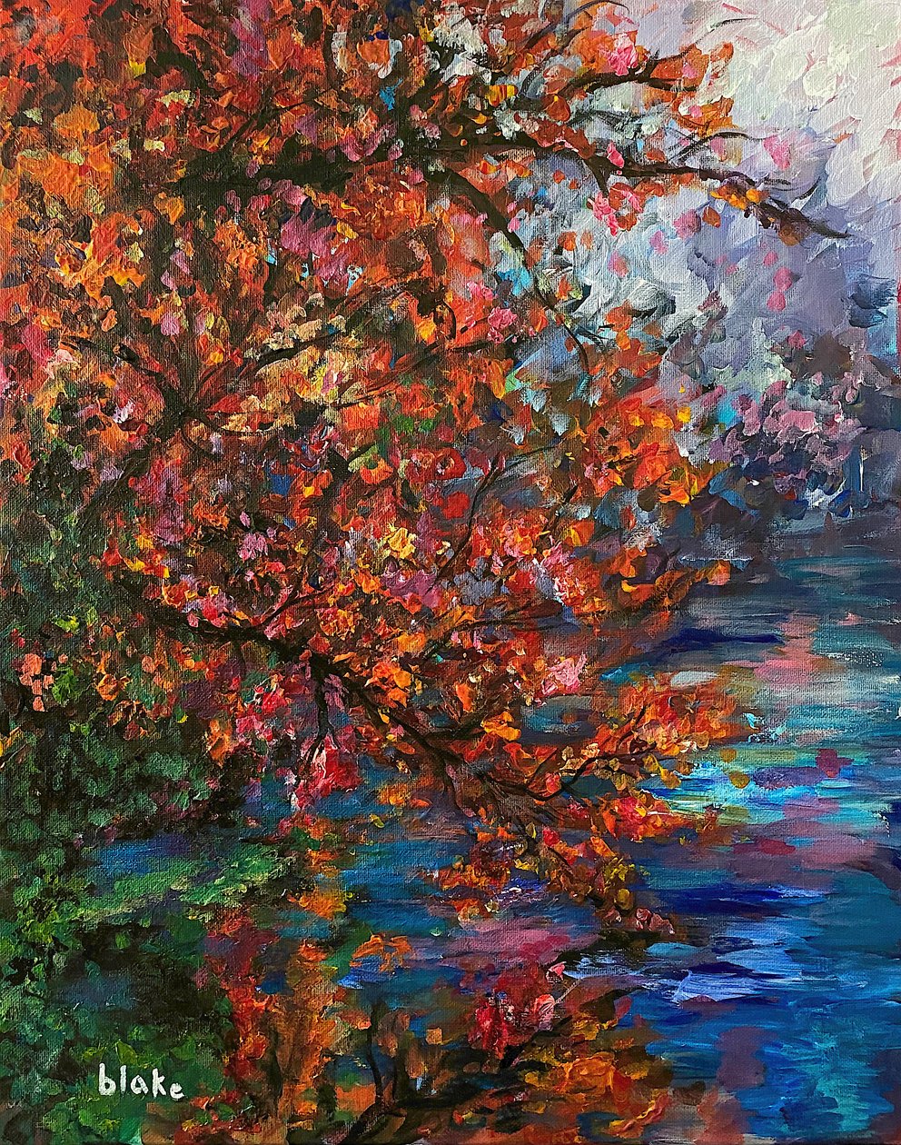 Autumn River, 2021 körül (akril, vászon) alkotó: Blake Munch