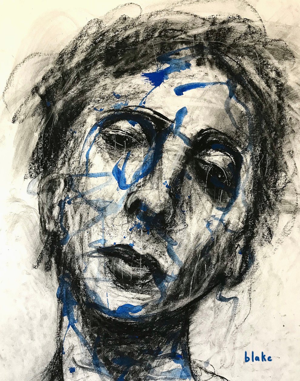 Feeling Blu’ Again, 2019 körül (Szén és festék papíron) alkotó: Blake Munch