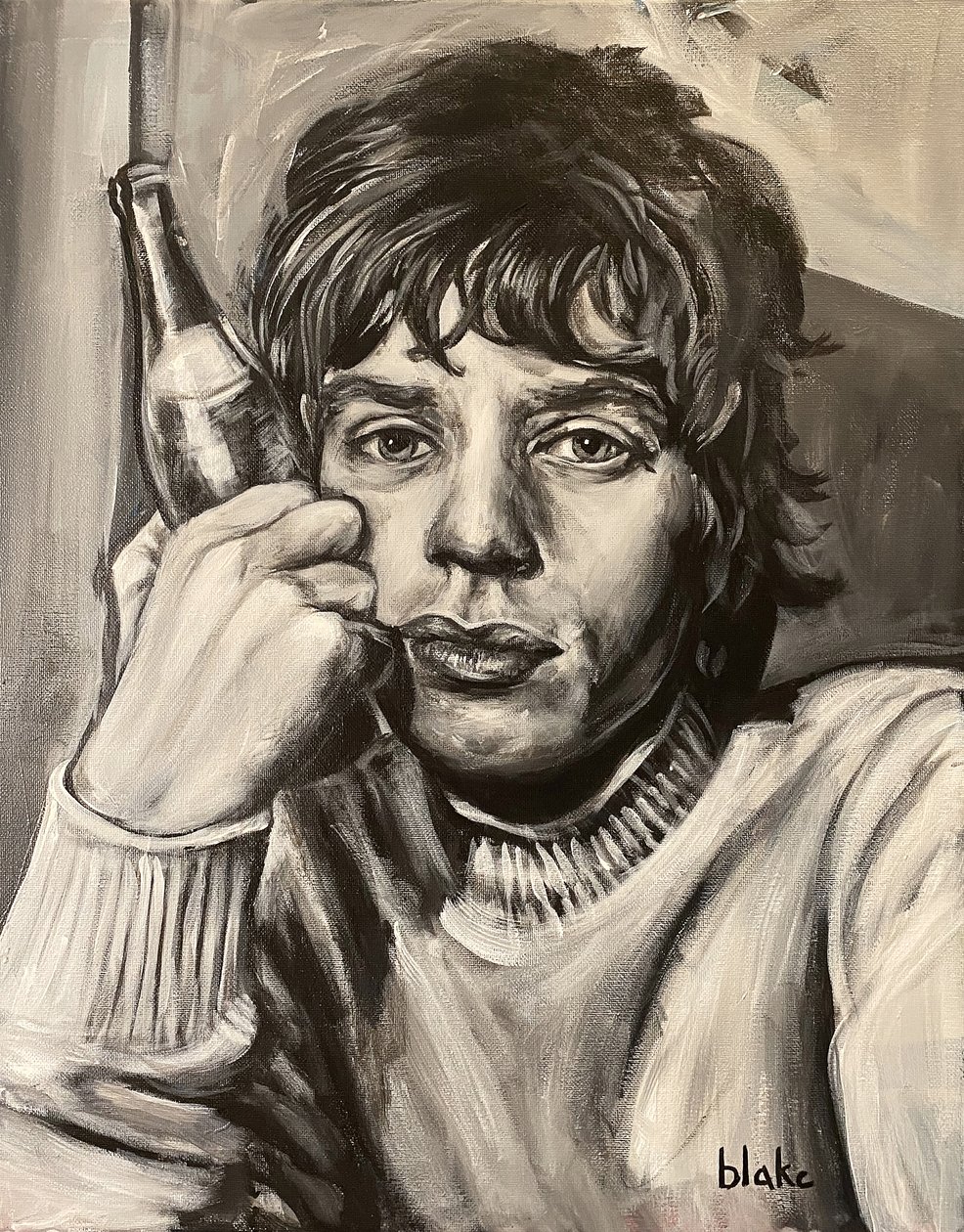 Mick Jagger, 2021 körül (akril, vászon) alkotó: Blake Munch