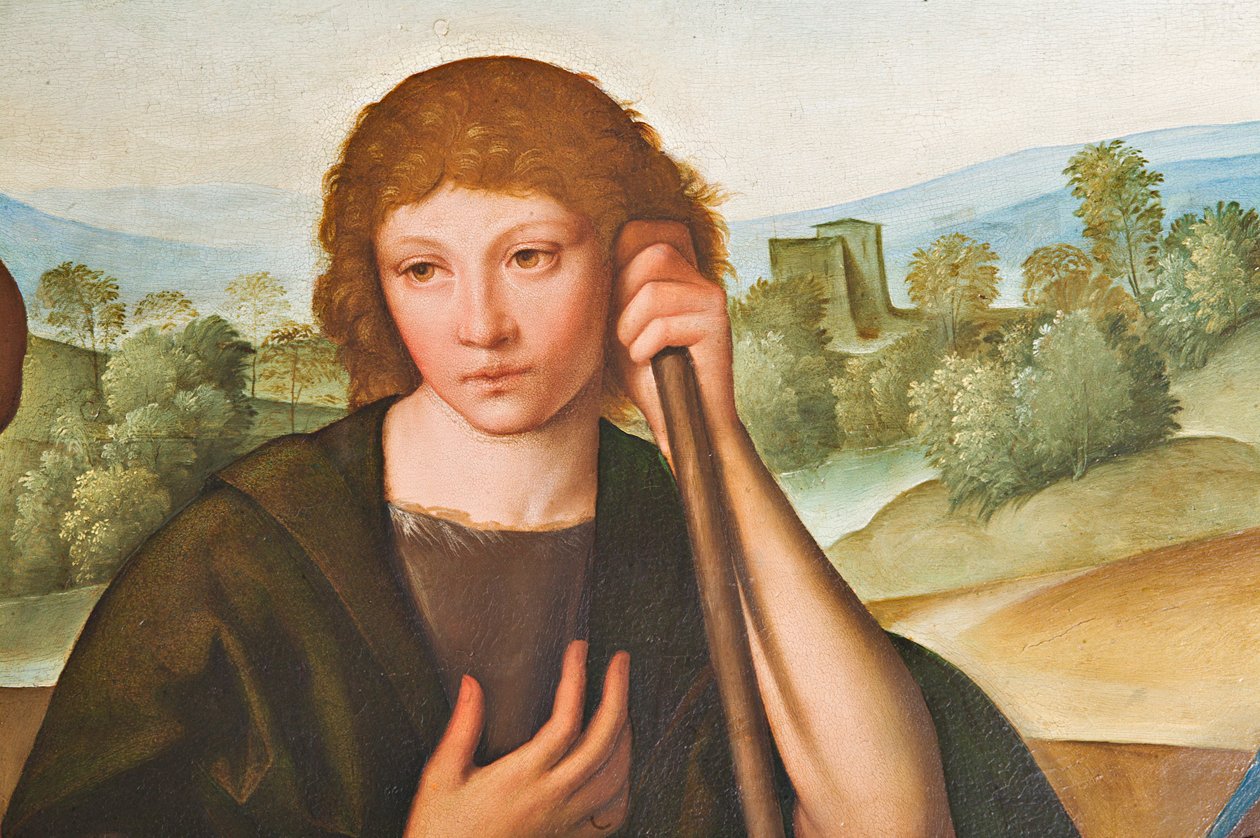 A Pásztorok imádása Madonna Kis Jézussal és két pásztorral, 2384594 részlet alkotó: Boccaccio Boccaccino