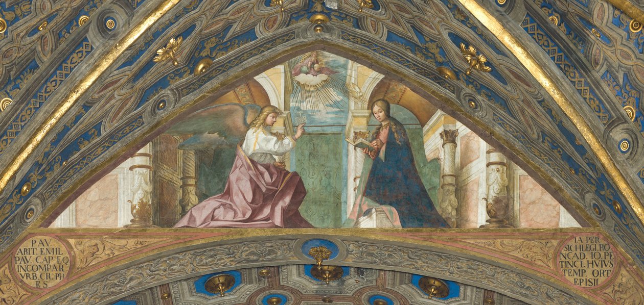 Apszis, szuperarch, Boccaccio Boccaccino, Angyali üdvözlet 1506-07 alkotó: Boccaccio Boccaccino