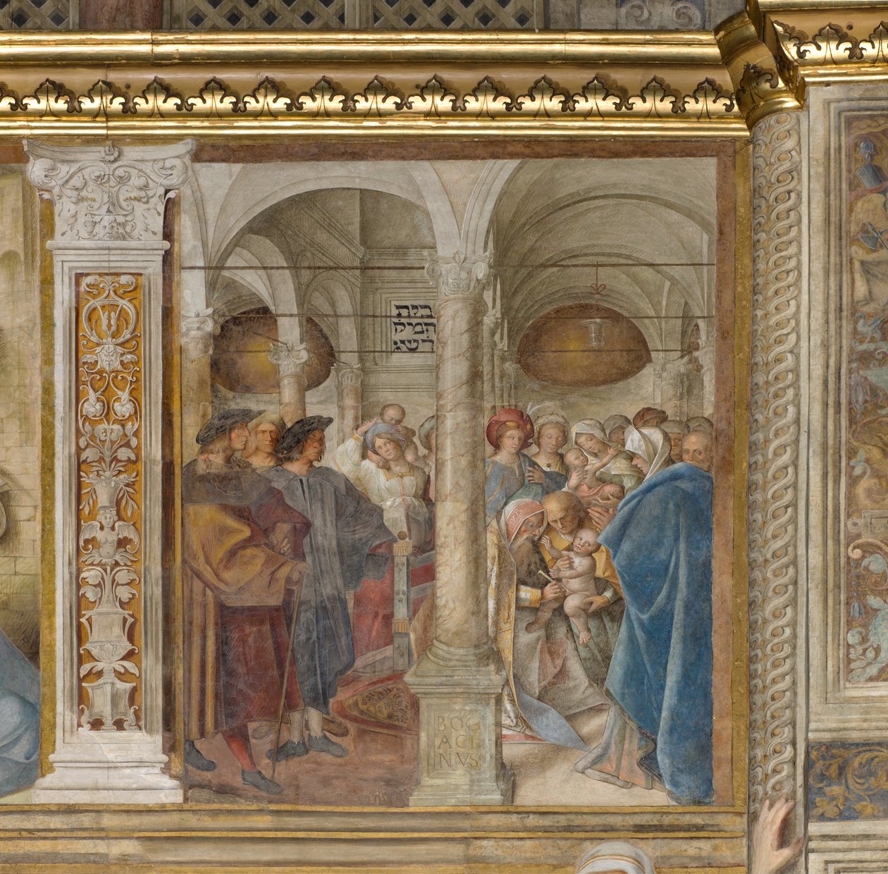 Central Aave, negyedik északi szakasz, körülmetélés, Boccaccio Boccaccino 1516-17 alkotó: Boccaccio Boccaccino
