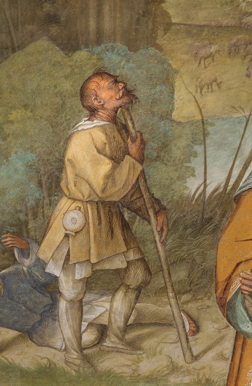 Középfolyosó, első északi szakasz, közlemény Gioacchinónak, Boccaccio Boccaccino 1514-15, részlet alkotó: Boccaccio Boccaccino