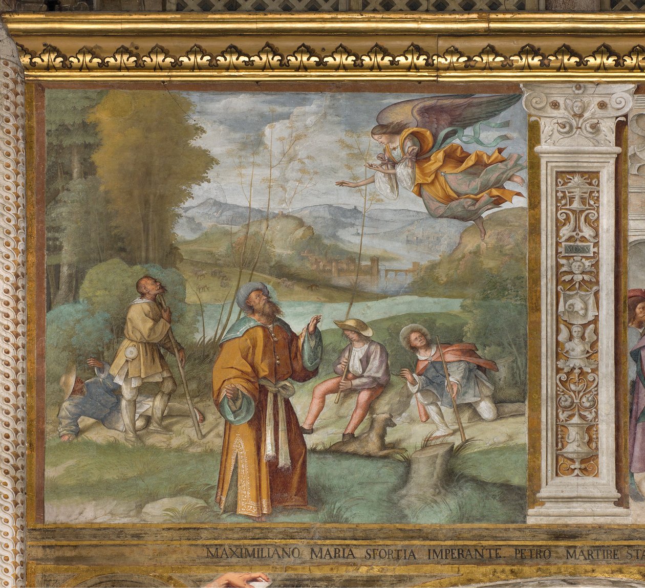 Középfolyosó, első északi szakasz, közlemény Gioacchinónak, Boccaccio Boccaccino 1514-1515 alkotó: Boccaccio Boccaccino