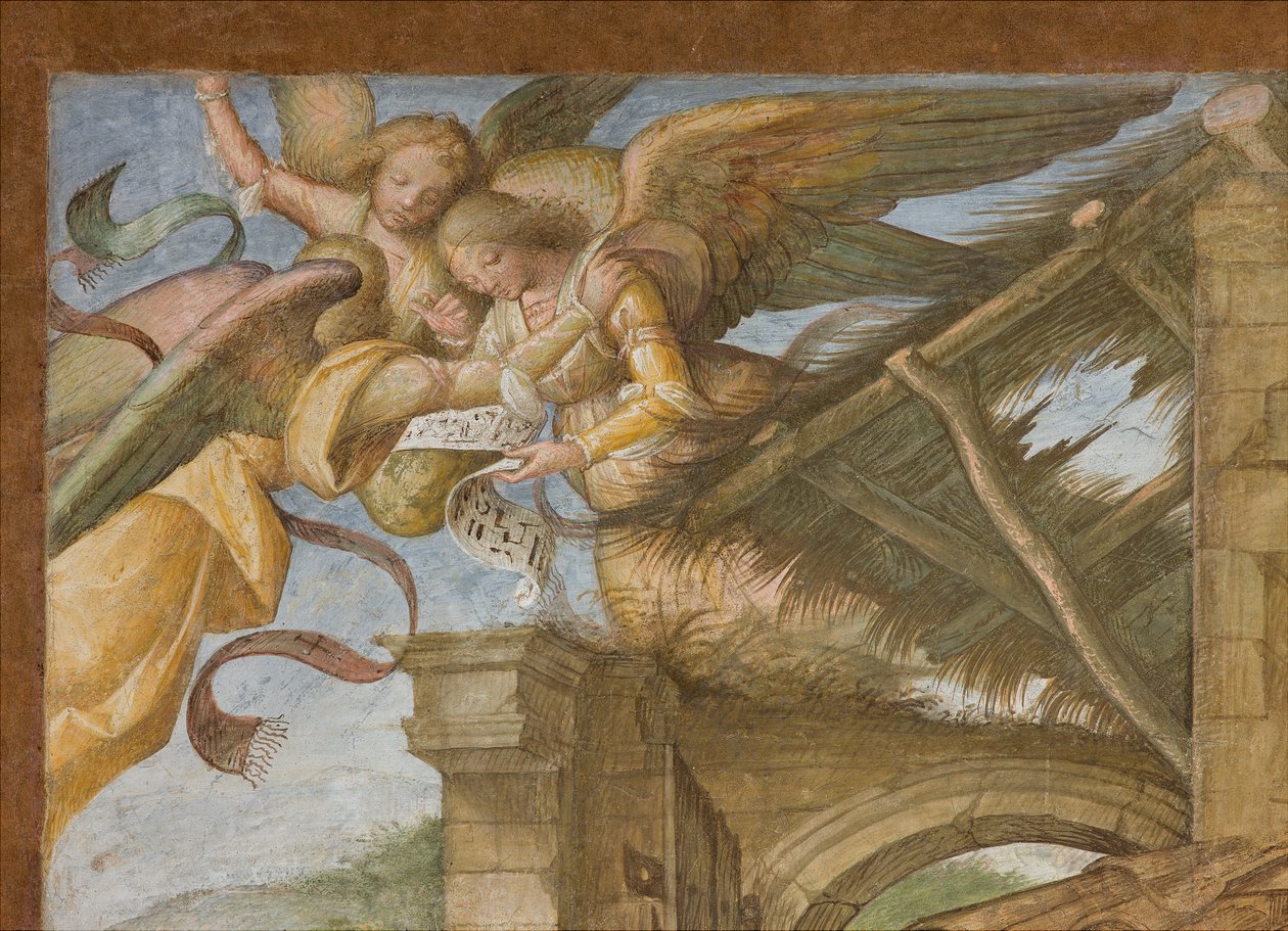 Központi hajó, negyedik északi szakasz, a pásztorok imádása, Boccaccio Boccaccino 1516-17, részlet alkotó: Boccaccio Boccaccino