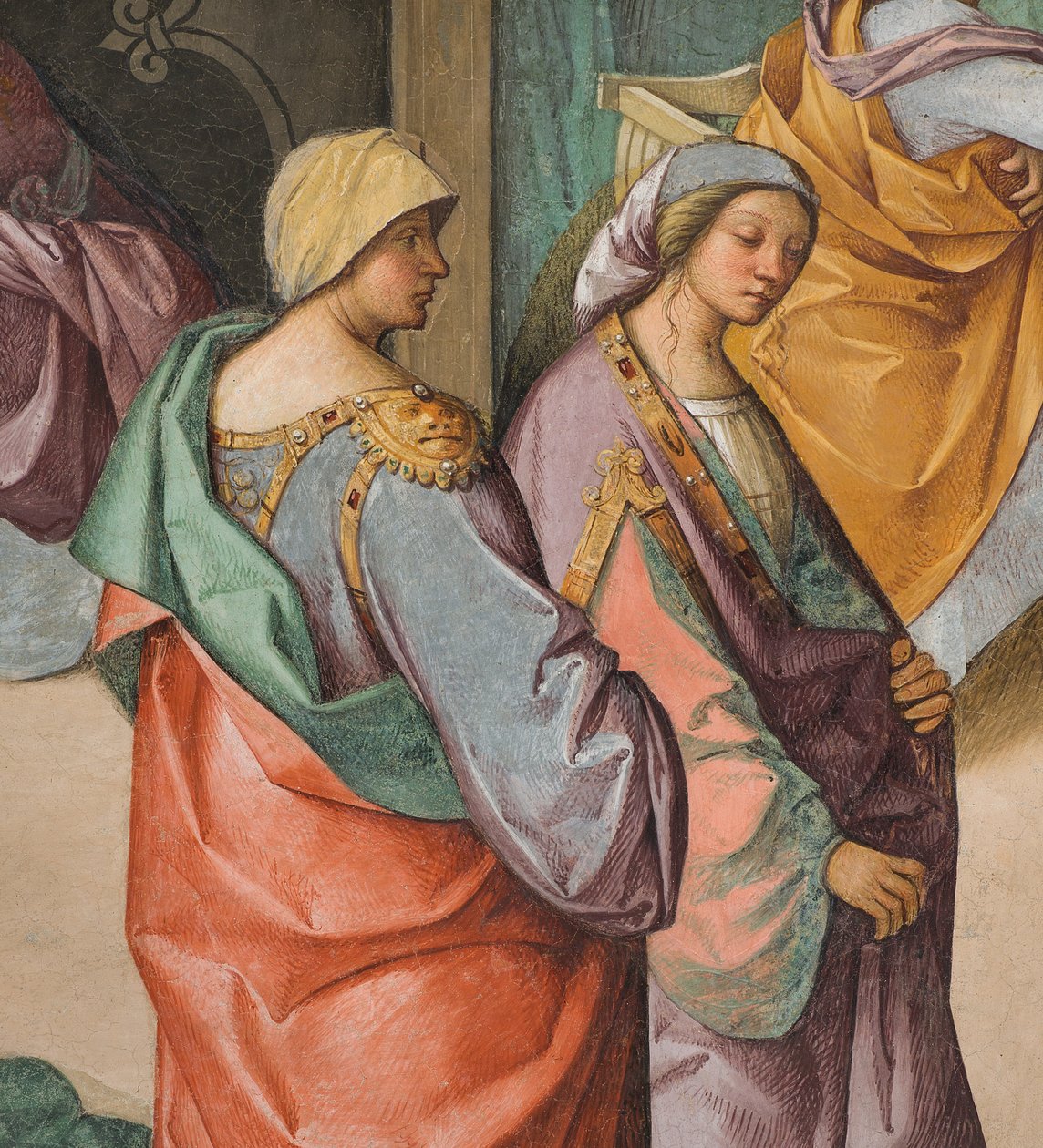 Központi hajó, második északi szakasz, a Szűz születése, Boccaccio Boccaccino 1514-15, részlet alkotó: Boccaccio Boccaccino