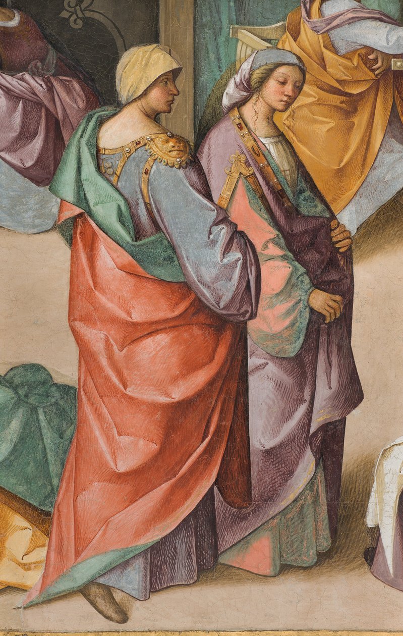 Központi hajó, második északi szakasz, a Szűz születése, Boccaccio Boccaccino 1514-15, részlet alkotó: Boccaccio Boccaccino