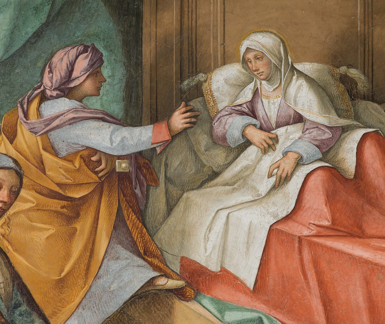 Központi hajó, második északi szakasz, a Szűz születése, Boccaccio Boccaccino 1514-15, részlet alkotó: Boccaccio Boccaccino