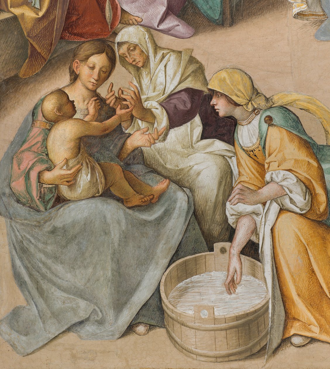 Központi hajó, második északi szakasz, a Szűz születése, Boccaccio Boccaccino 1514-15, részlet alkotó: Boccaccio Boccaccino