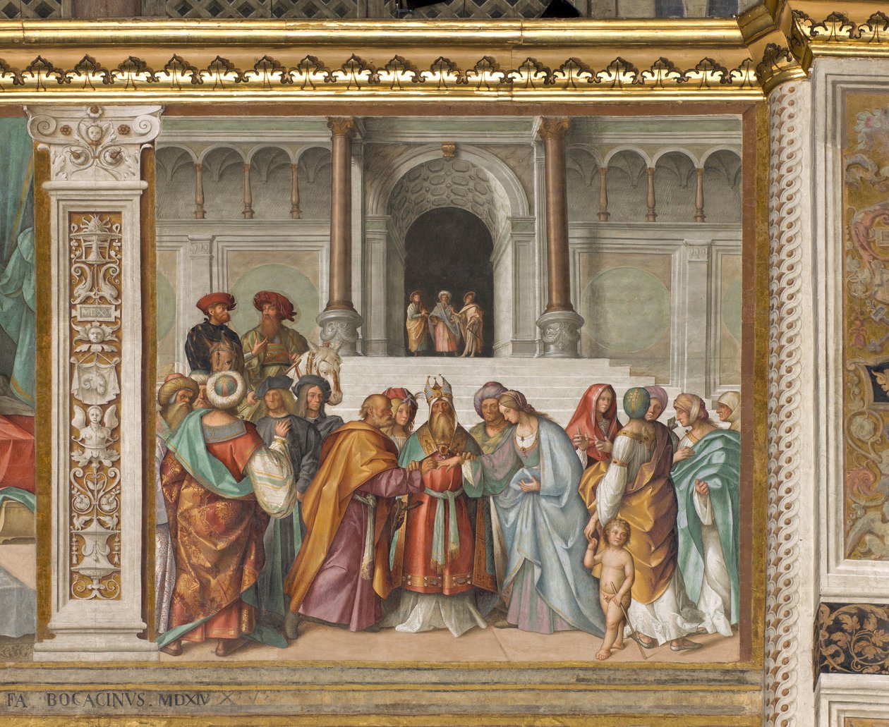 Középhajó, második északi szakasz, Szűz házassága, Boccaccio Boccaccino 1514-1515 alkotó: Boccaccio Boccaccino