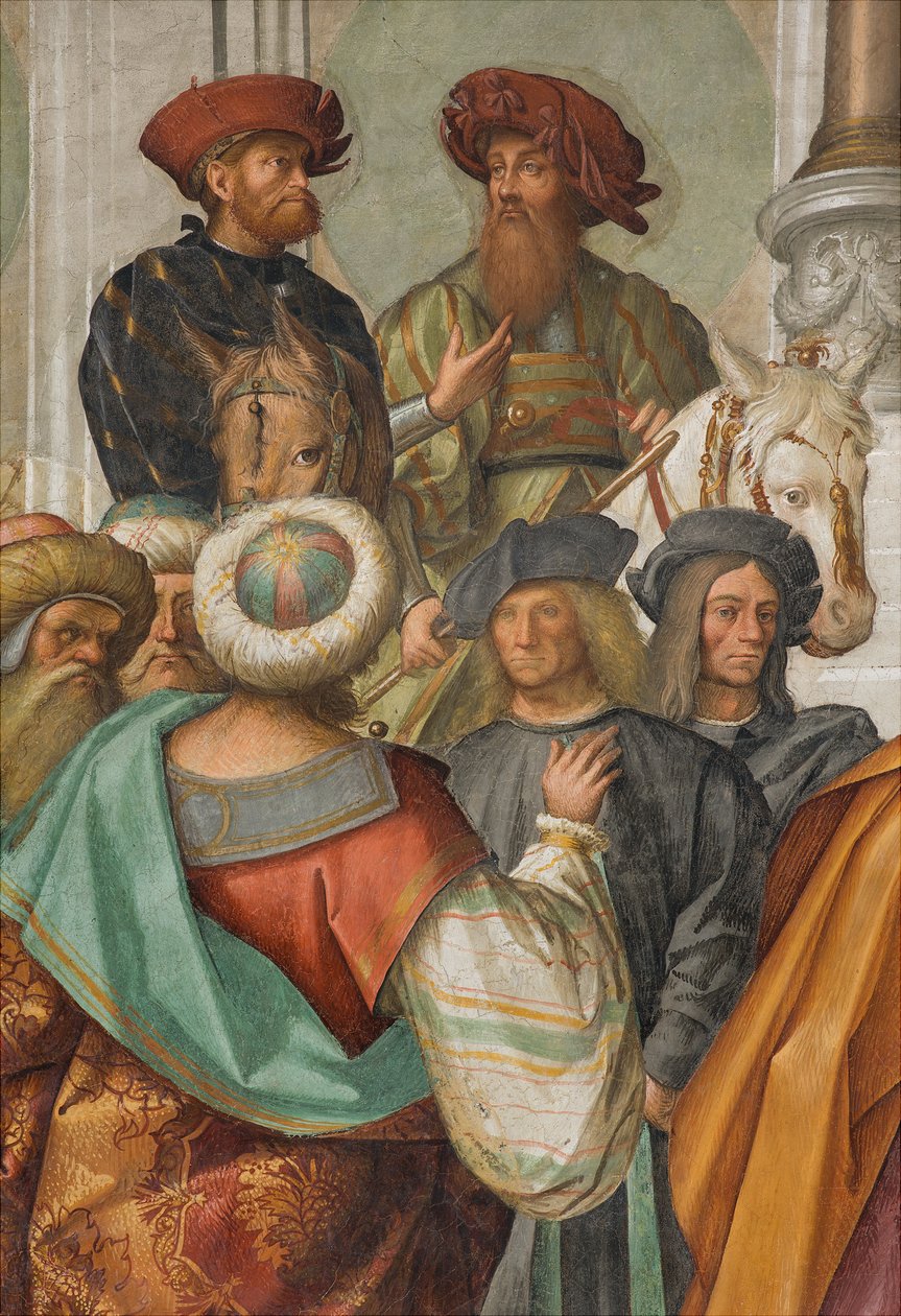 Középhajó, második északi szakasz, Szűz házassága, Boccaccio Boccaccino 1514-15, részlet alkotó: Boccaccio Boccaccino