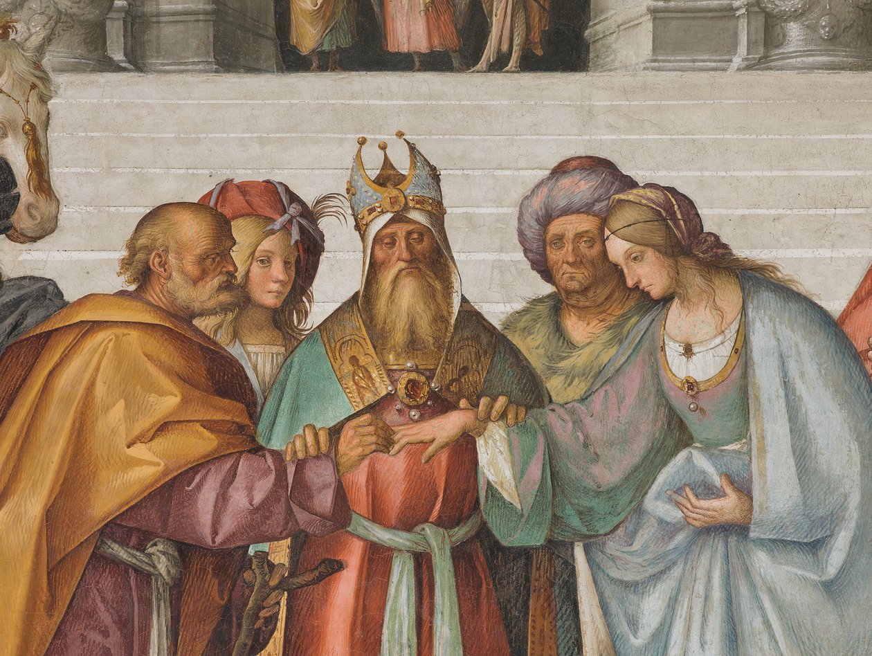 Középhajó, második északi szakasz, Szűz házassága, Boccaccio Boccaccino 1514-15, részlet alkotó: Boccaccio Boccaccino