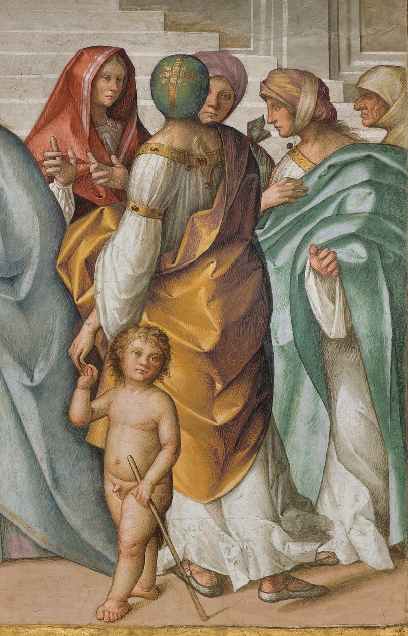 Középhajó, második északi szakasz, Szűz házassága, Boccaccio Boccaccino 1514-15, részlet alkotó: Boccaccio Boccaccino