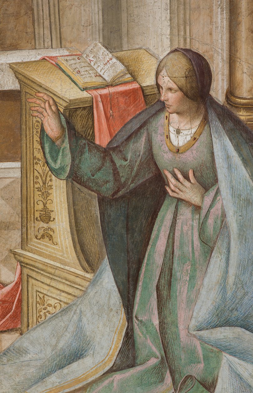 Központi hajó, harmadik északi szakasz, Angyali üdvözlet, Boccaccio Boccaccino 1516-17, részlet alkotó: Boccaccio Boccaccino