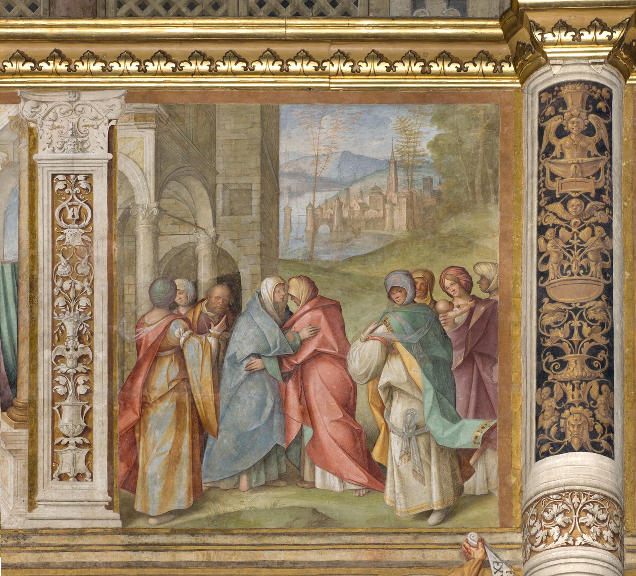 Központi hajó, harmadik északi szakasz, látogatás, Boccaccio Boccaccino 1516-17 alkotó: Boccaccio Boccaccino