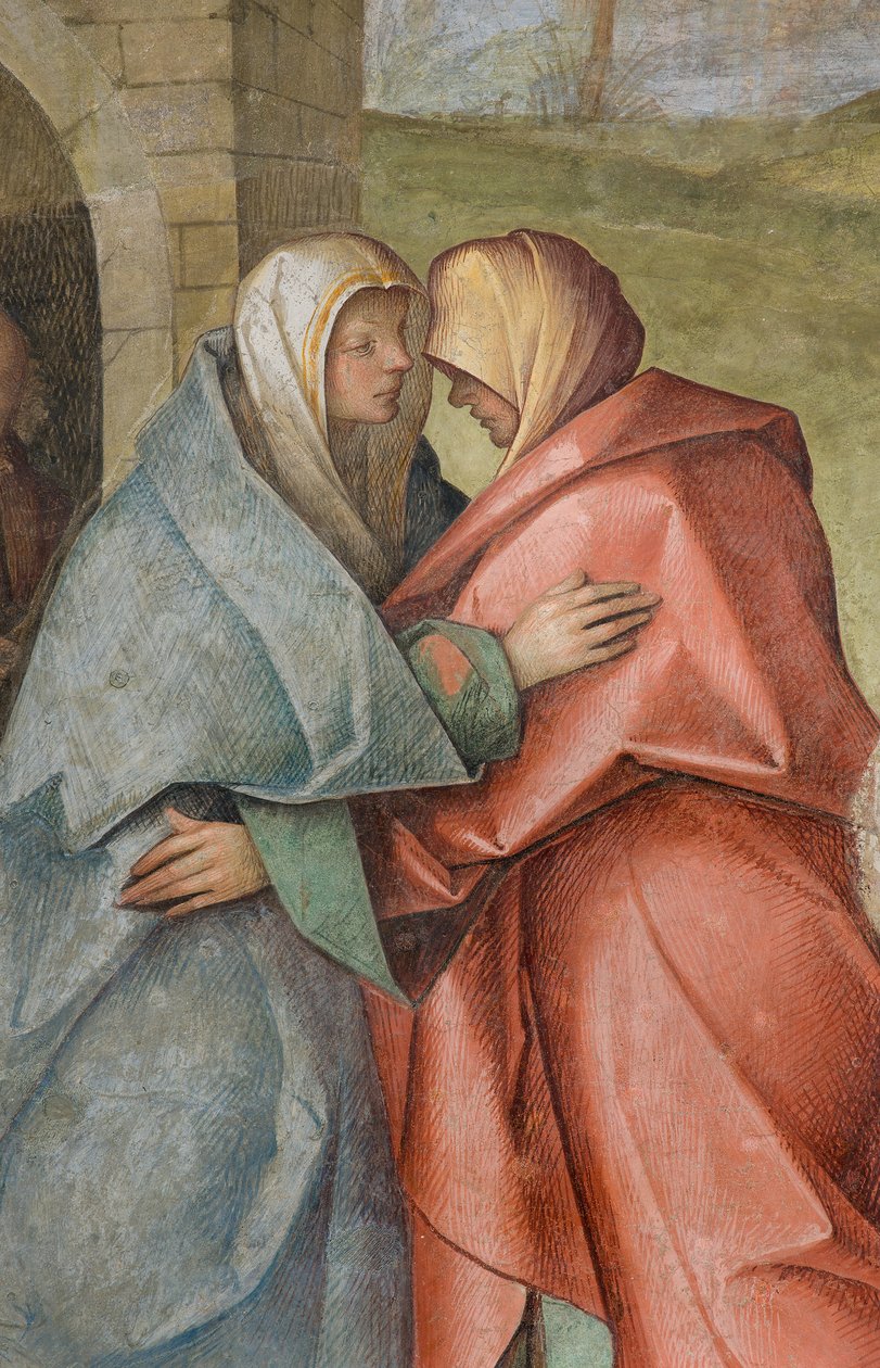 Központi hajó, harmadik északi szakasz, látogatás, Boccaccio Boccaccino 1516-17, részlet alkotó: Boccaccio Boccaccino