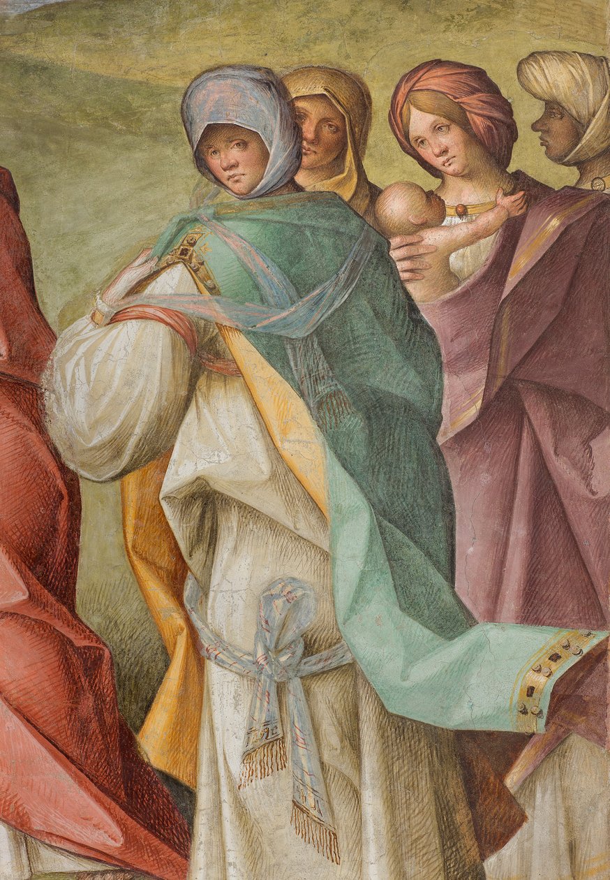 Központi hajó, harmadik északi szakasz, látogatás, Boccaccio Boccaccino 1516-17, részlet alkotó: Boccaccio Boccaccino