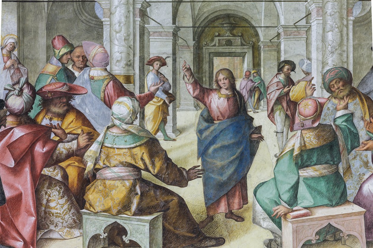 Jézus az írástudók között alkotó: Boccaccio Boccaccino