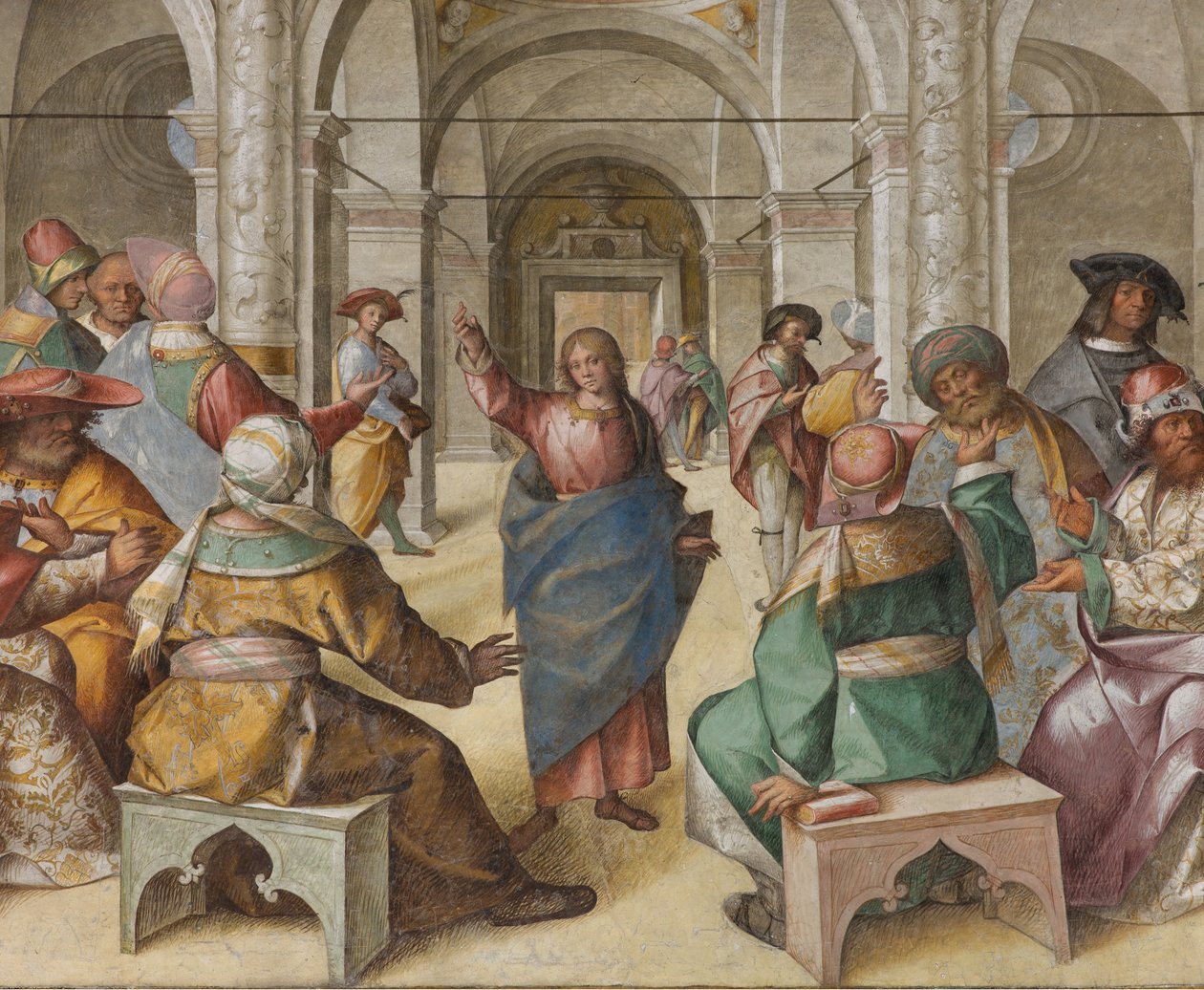 Presbitérium, Nyolcadik északi szakasz, Jézus vitája, Boccaccio Boccaccino alkotó: Boccaccio Boccaccino