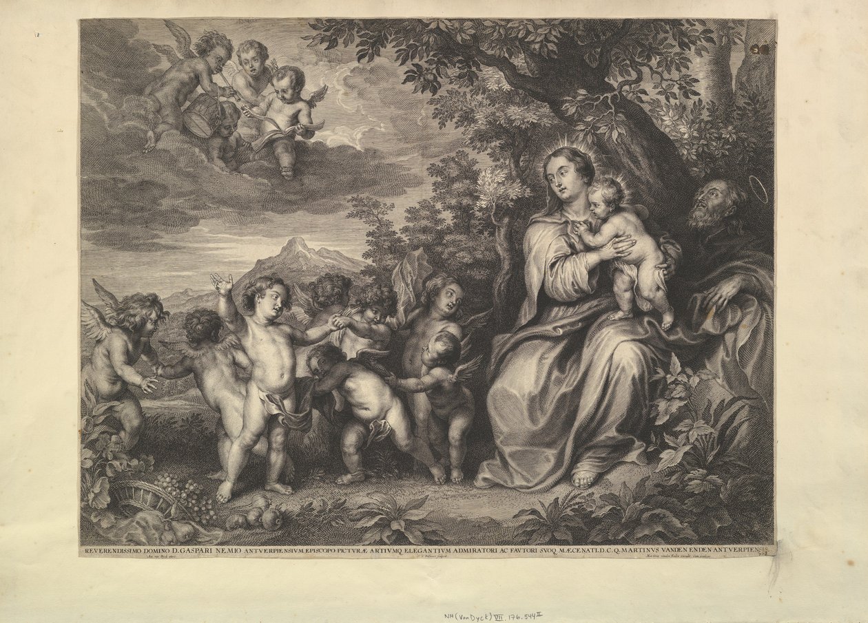 Pihenés az egyiptomi repülésen, 1650-59. alkotó: Boetius Adams Bolswert