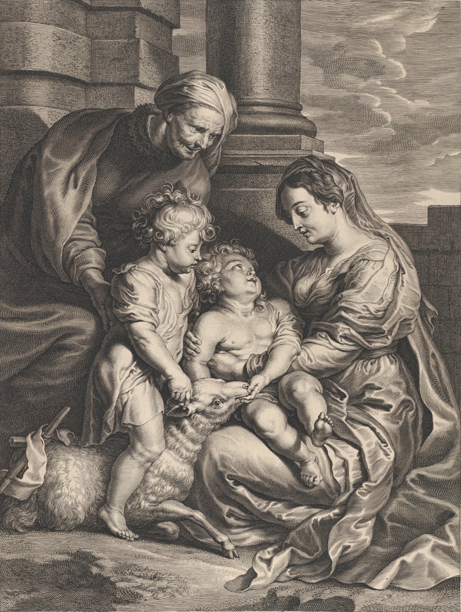 Szűz és Krisztus gyermeke Szent Annával és Keresztelő Szent Jánossal, kb. 1640-59... alkotó: Boetius Adams Bolswert