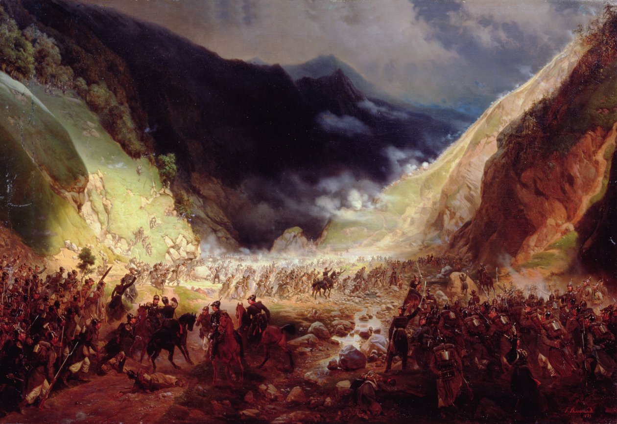 Csata a Rotenturm-kanyonnál, 1871 alkotó: Bogdan Willewalde