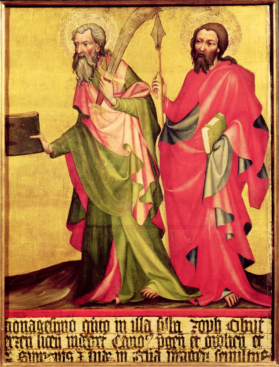 SS. Bartholomew és Thomas, jobb oldali tabló Jeran János sírfeliratából, 1395 (tempera a panelen) alkotó: Bohemian School