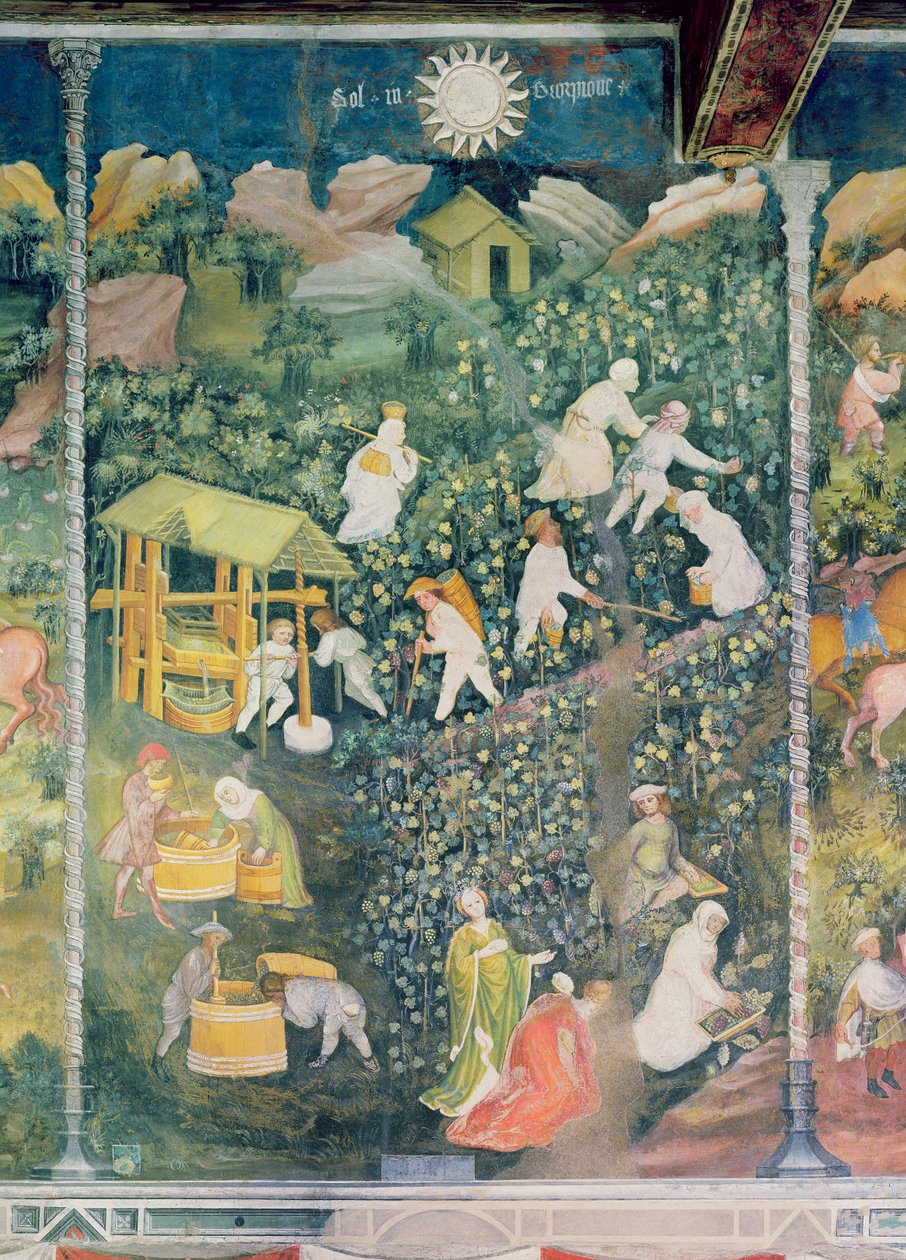 Október hónap, 1400 körül alkotó: Bohemian School