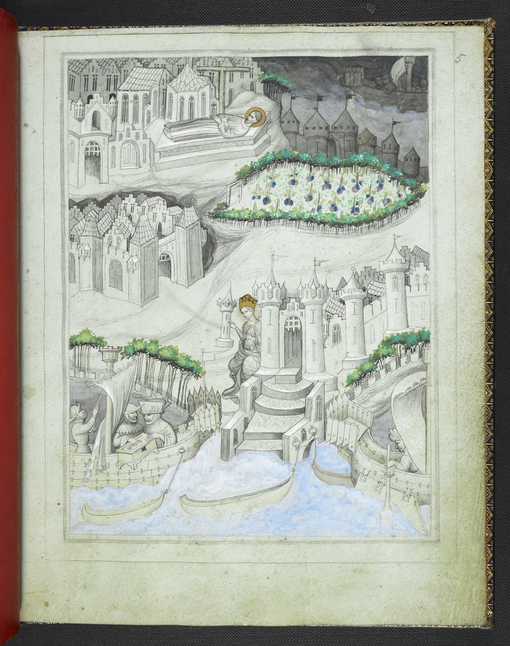 Add hozzá: 24189, f.5r, Ciprus szigete, a „Sir John Mandeville utazásainak képeskönyvéből”, 1410 körül (vellum) alkotó: Bohemian School