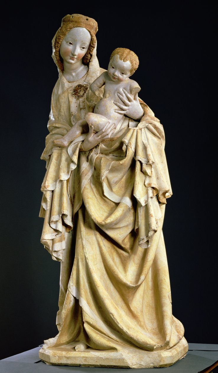 A Krumauer Madonna, 1400 körül (polikróm kő) alkotó: Bohemian School