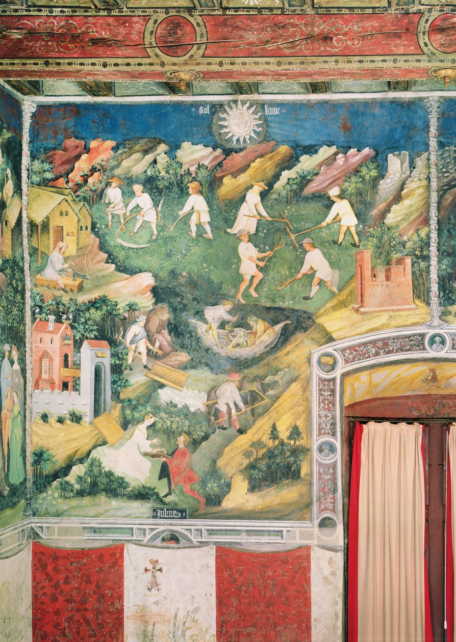 Július hónapja, 1400 körül alkotó: Bohemian School