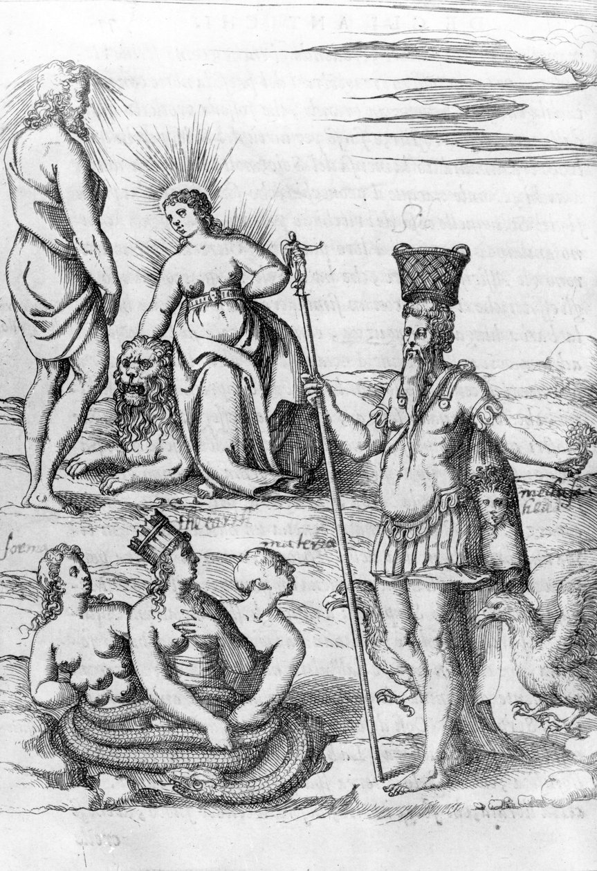 Apollo, illusztráció Vincenzo Cartari „Az ősök isteneinek képei” című művéből, 1571 alkotó: Bolognino Zaltieri