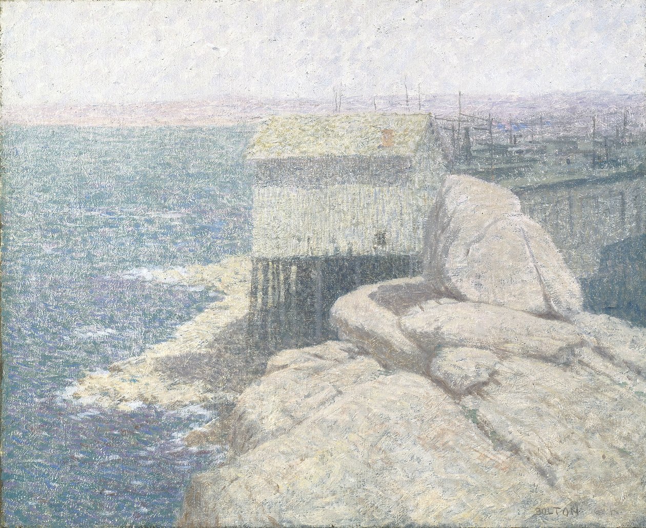 Kínai halászfalu, Monterey Bay, Kalifornia (olaj, vászon) alkotó: Bolton Coit Brown