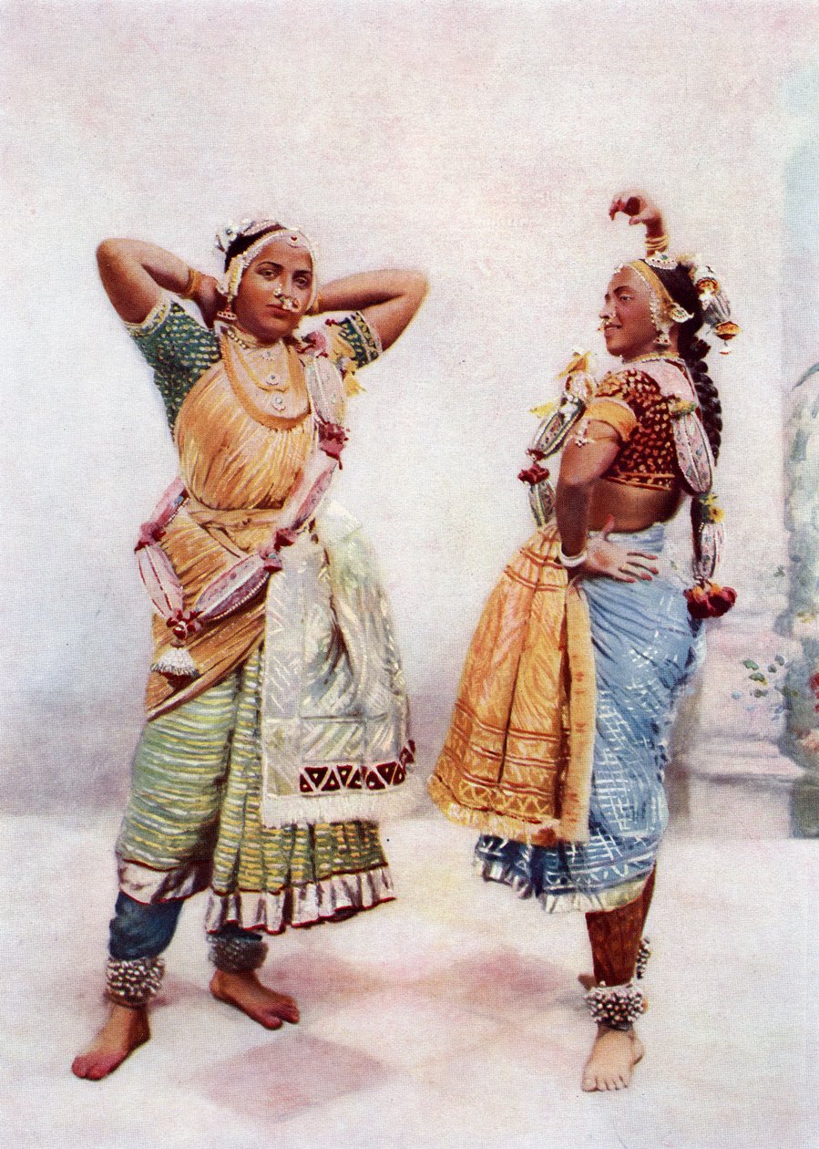 Baroda Nautch Girls, 19. század vége (albumnyomat) alkotó: Bombay Vernon and Co.