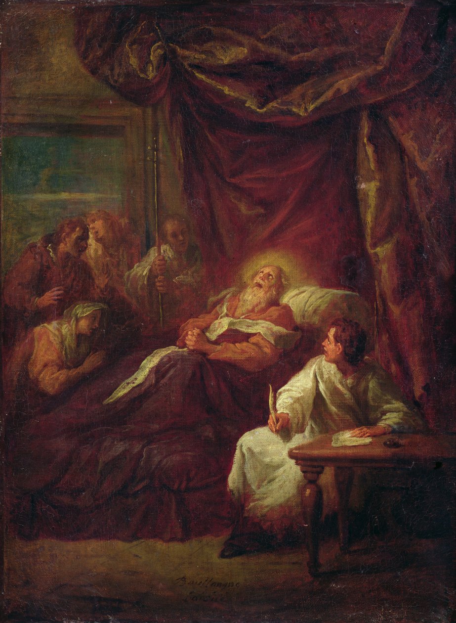 Szent Ambrus halála, 1706 előtt alkotó: Bon de Boulogne