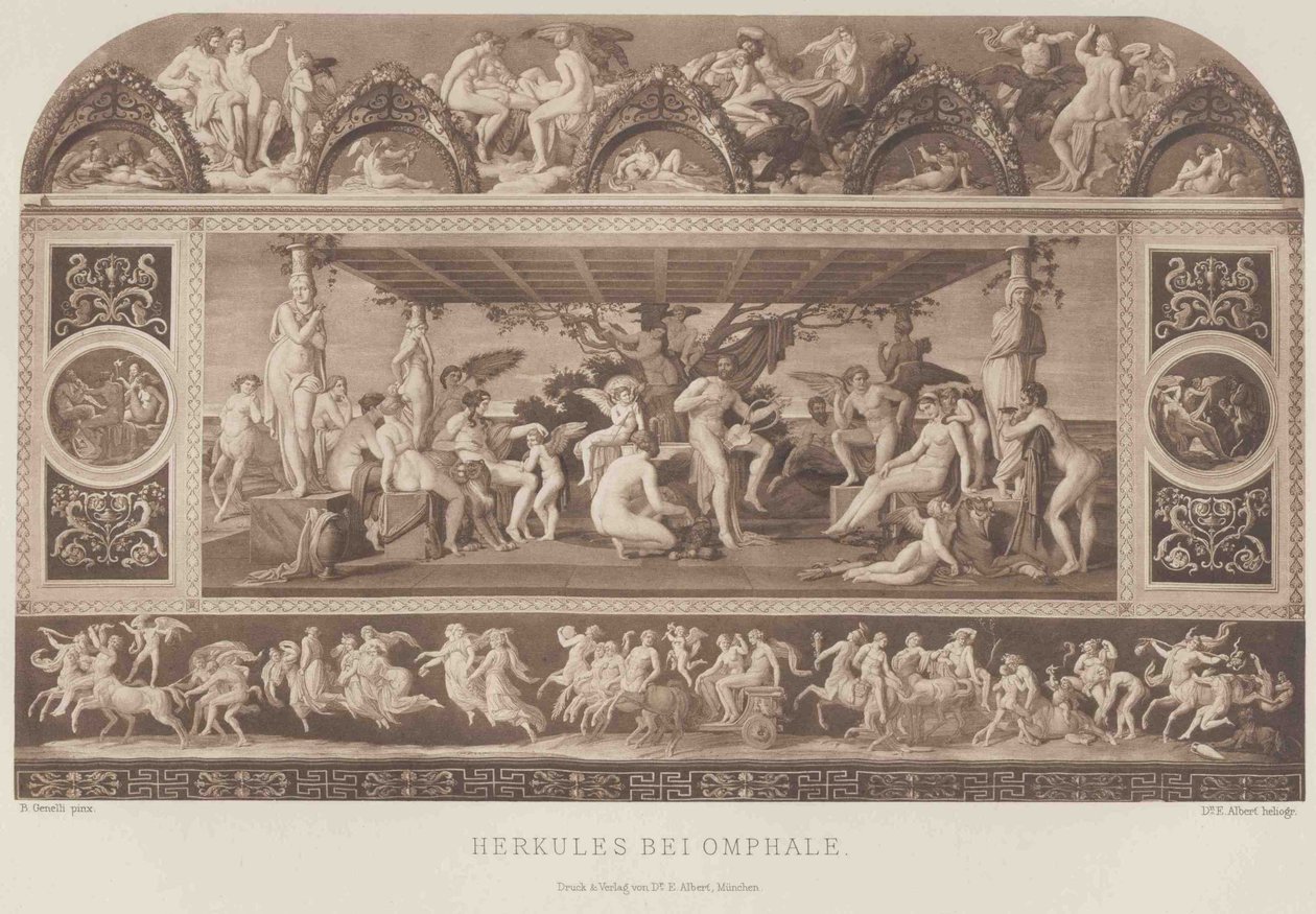 Német: Hercules az Omphale-nál alkotó: Bonaventura Genelli