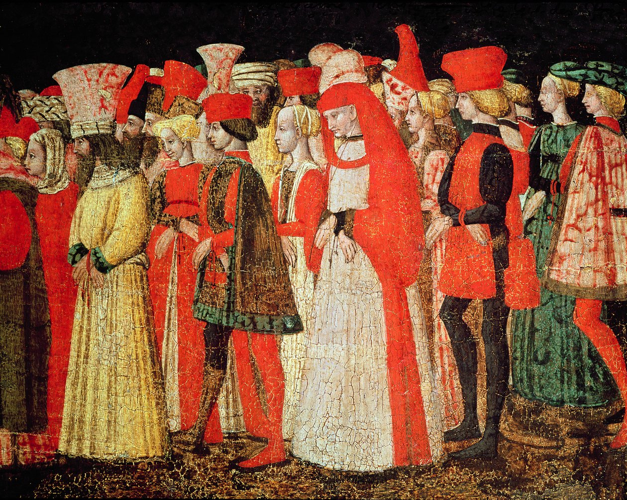 A Sforza család udvarának népe (részlet) alkotó: Bonifacio Bembo