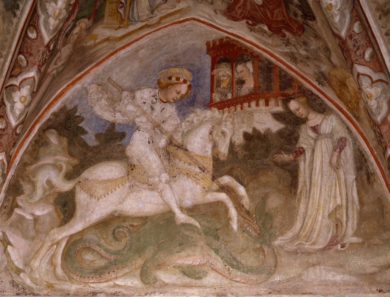 Szent György és Sárkány, 1460 körül (freskó) alkotó: Bonifacio Bembo