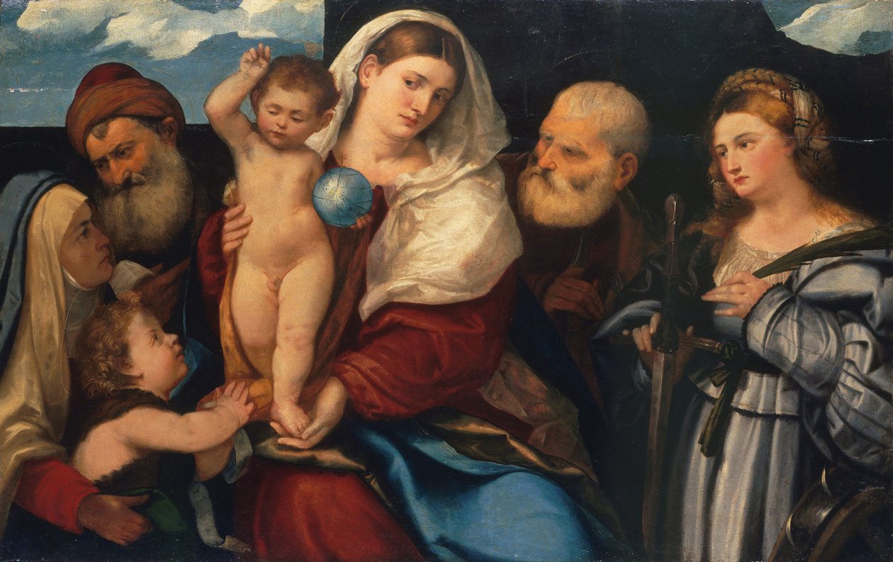 Madonna és gyermeke a szentekkel. alkotó: Bonifacio de