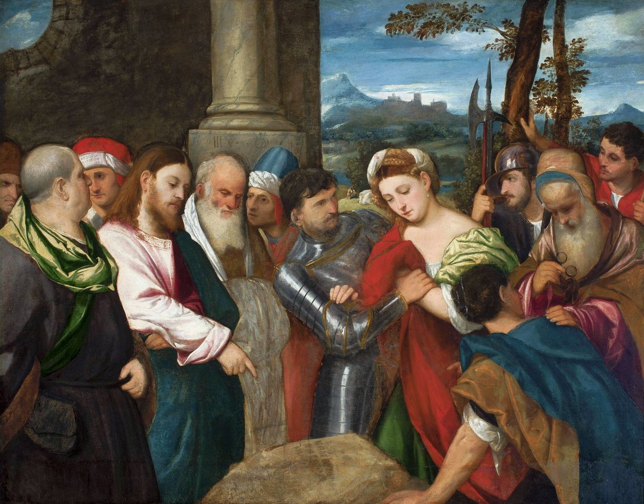 Krisztus és a házasságtörő asszony alkotó: Bonifazio Veronese