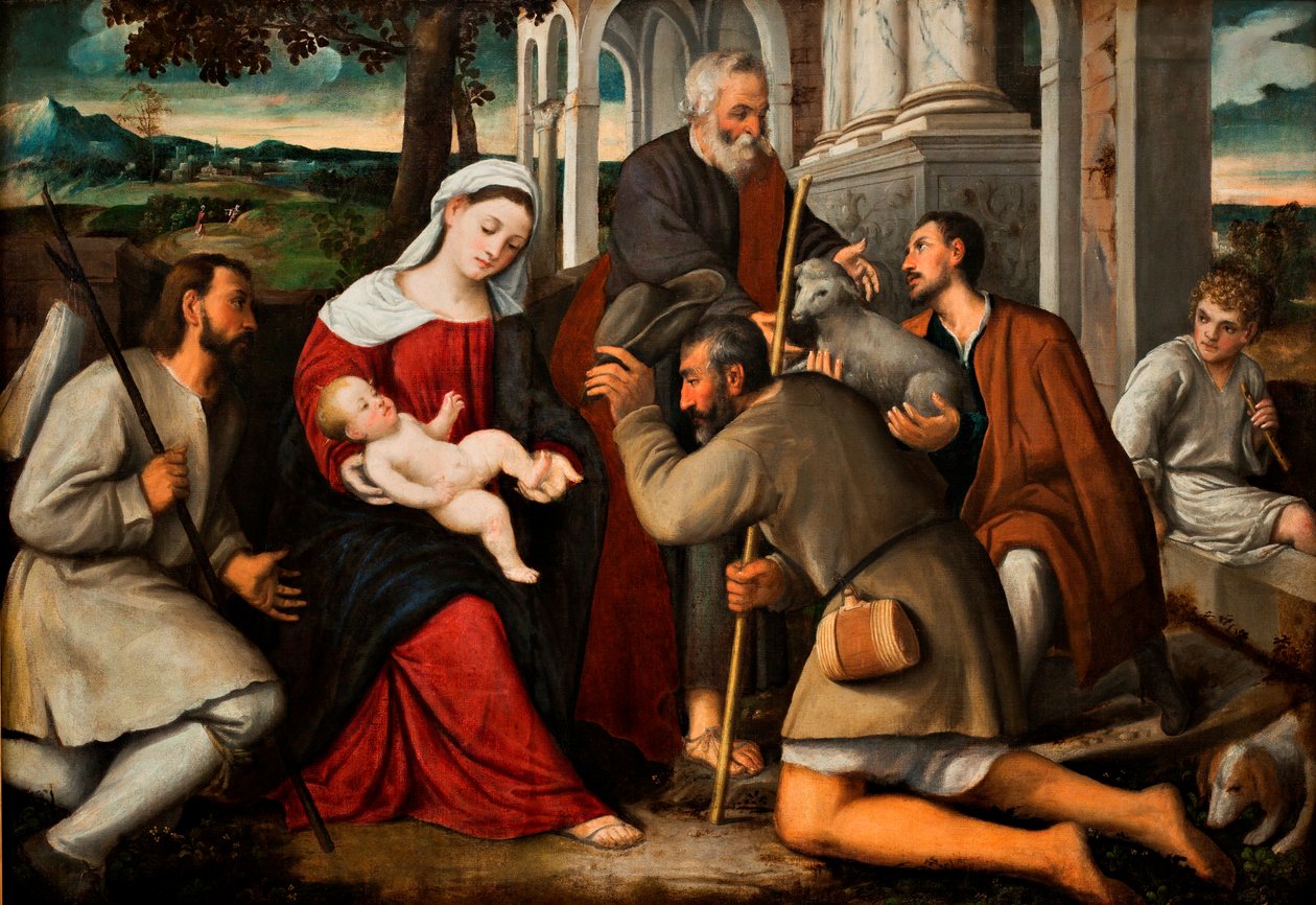 A pásztorok imádása (olaj, vászon) alkotó: Bonifazio Veronese