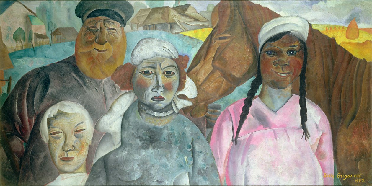 A parasztcsalád, 1923 alkotó: Boris Dmitrievich Grigoriev