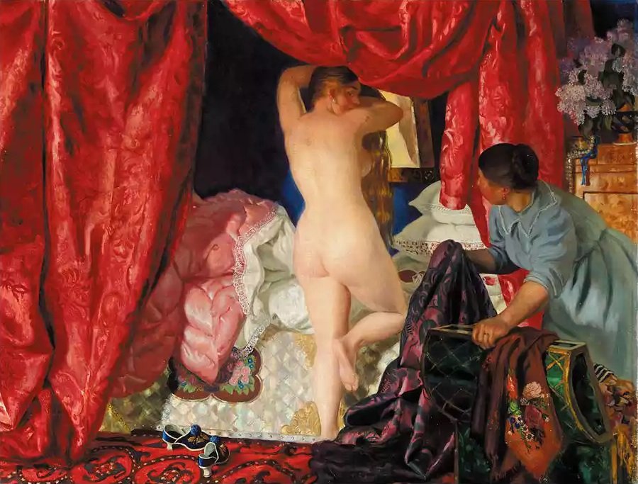 Fehérnemű Krasavitsan alkotó: Boris Mikhailovich Kustodiev