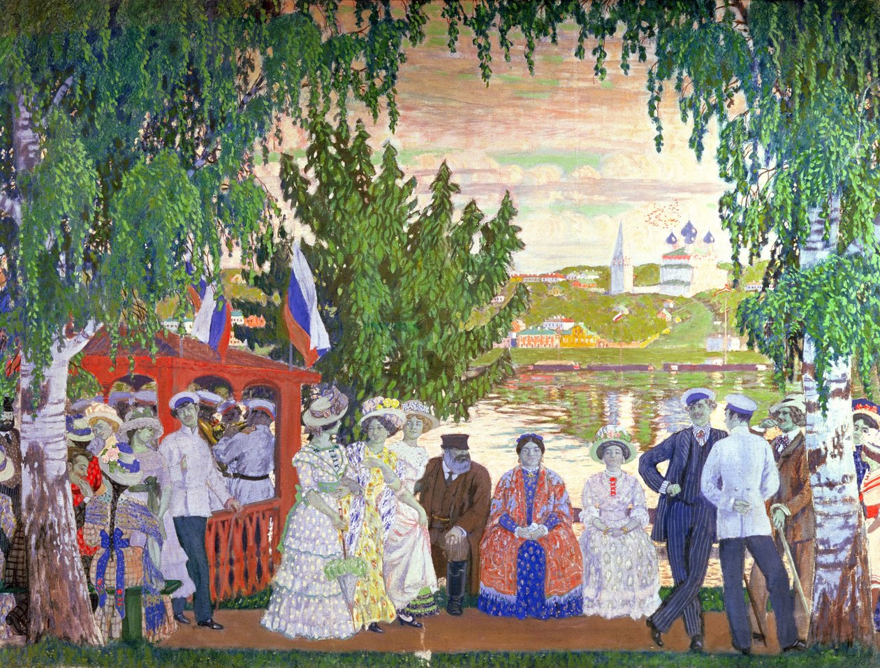 Ünnepi összejövetel, 1910 alkotó: Boris Mikhailovich Kustodiev