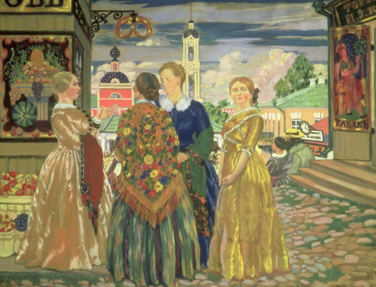 Kereskedő nők alkotó: Boris Mikhailovich Kustodiev