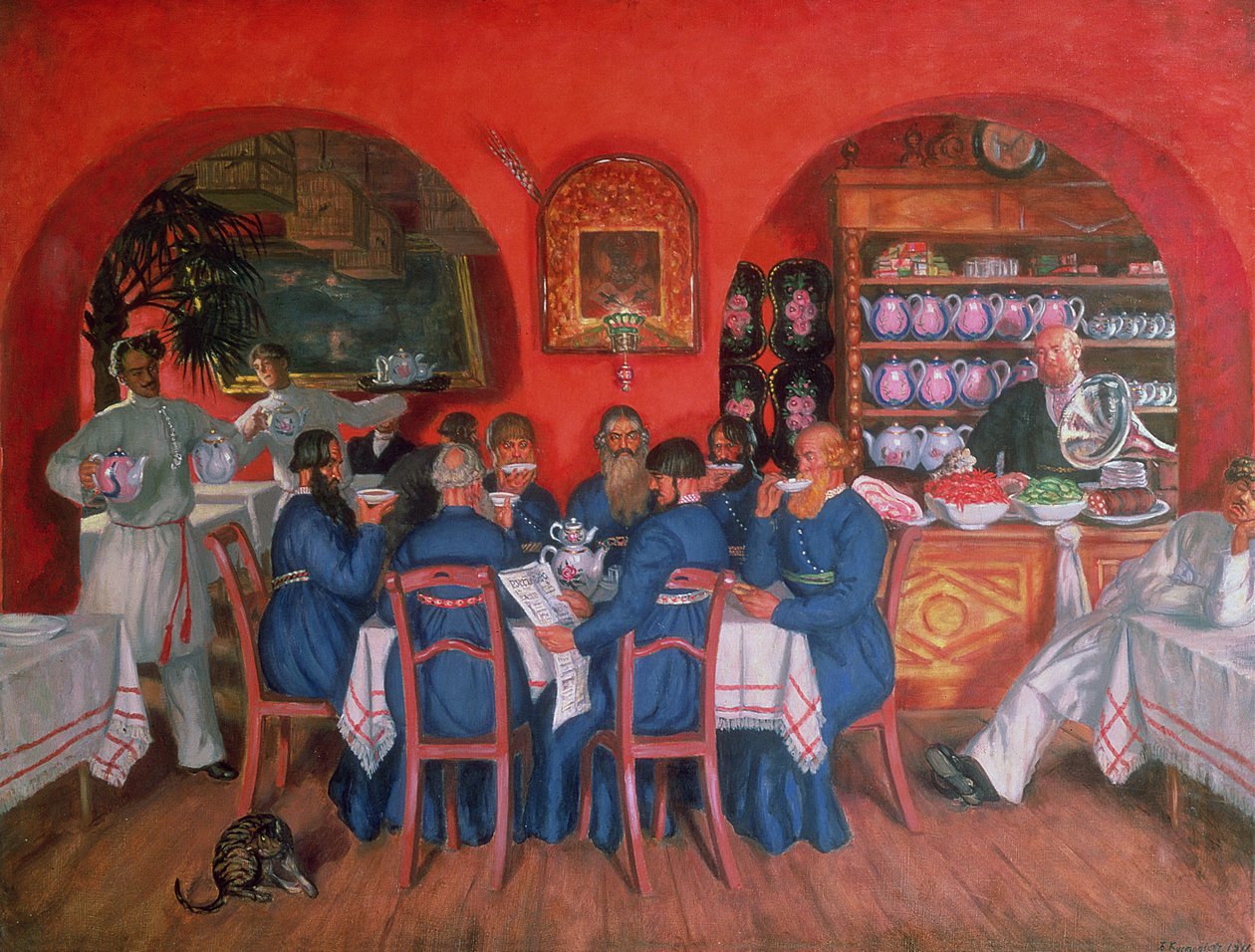 Moszkva kávézó, 1916 alkotó: Boris Mikhailovich Kustodiev