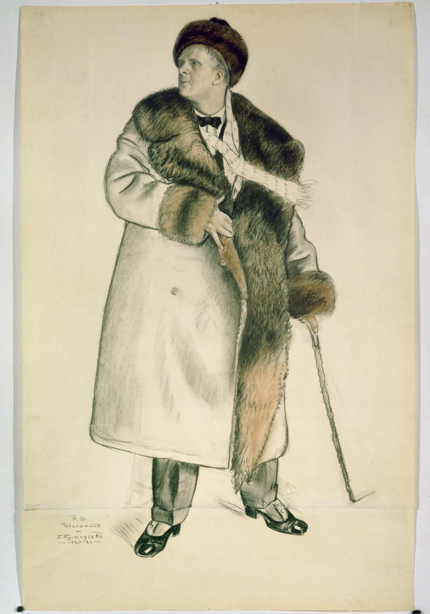 Feodor Ivanovics Csaliapin operaénekes portréja (1873-1938) 1920-21 (szén és wc papíron) alkotó: Boris Mikhailovich Kustodiev
